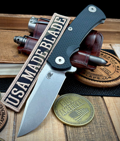 Project X Black G10 Working Finish Ti with Stonewashed S45 Clip Point Blade