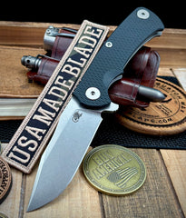 Project X Black G10 Working Finish Ti with Stonewashed S45 Clip Point Blade