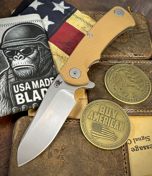 Project X Sheepsfoot Coyote G10 Working Finish Ti with Stonewashed Magnacut Blade