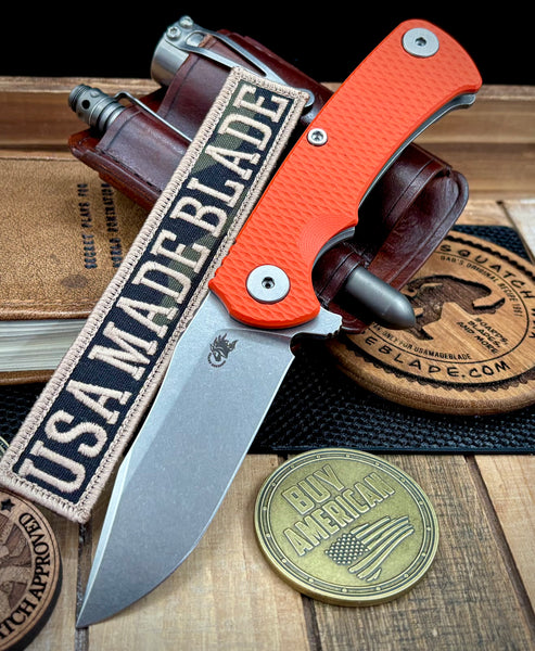Project X Orange G10 Working Finish Ti with Stonewashed S45 Clip Point Blade