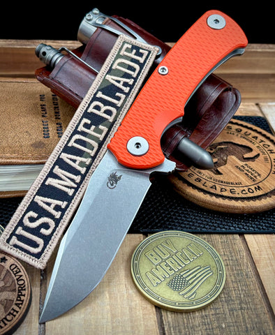 Project X Orange G10 Working Finish Ti with Stonewashed S45 Clip Point Blade