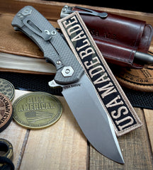 Project X Blue/Black G10 Working Finish Ti with Stonewashed S45 Clip Point Blade