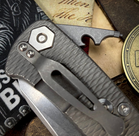 Project X Sheepsfoot OD Green G10 Working Finish Ti with Stonewashed Magnacut Blade