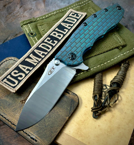 ZT0562TI Full Ti with Green Brick Pattern customized Ti and Magnacut Blade - USA MB