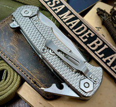 Project X Black G10 Stonewashed Ti with Stonewashed S45 Clip Point Blade - USA MB