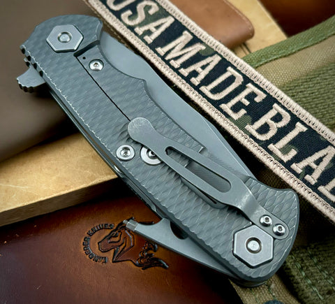 Hinderer Project X OD Green G10 Working Finish Ti with Working Finish S45VN Blade - USA MB