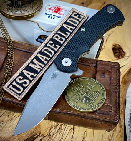 Project X Black G10 Battle Bronze Ti with Working Finish S45 Clip Point Blade