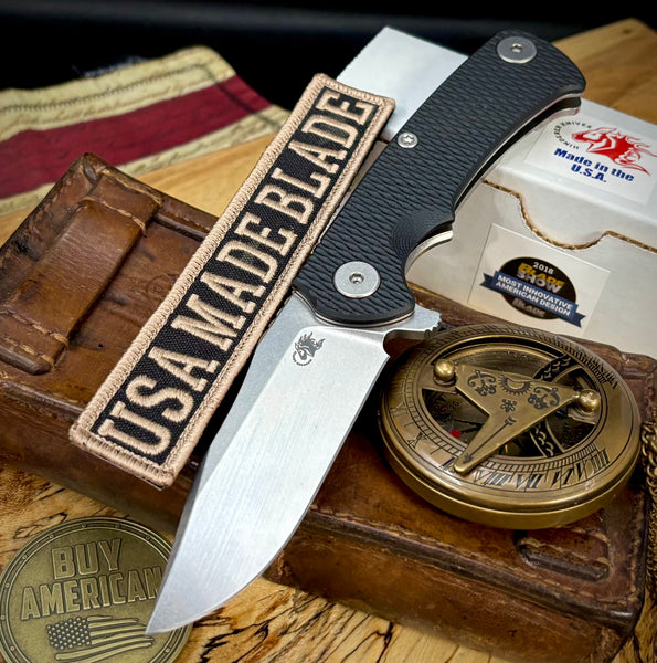 Project X Black G10 Stonewashed Ti with Stonewashed S45 Clip Point Blade