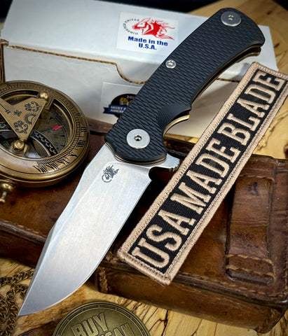 Project X Black G10 Bronze Ti with Stonewashed S45 Clip Point Blade