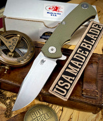 Project X OD Green G10 Bronze Ti with Stonewashed S45 Clip Point Blade