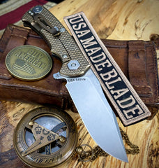 Project X OD Green G10 Bronze Ti with Stonewashed S45 Clip Point Blade