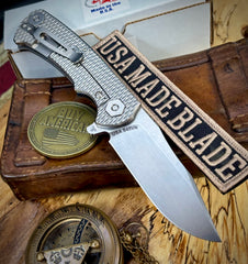 Hinderer Project X Orange G10 Stonewashed Ti with Stonewashed S45VN Blade