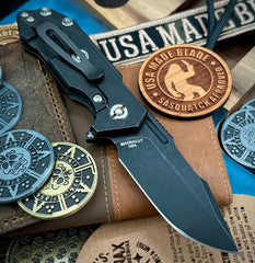 Battle Black Hinderer Half Track Harpoon Spanto Gen 2 Coyote G10 Battle Black Ti and Magnacut Blade