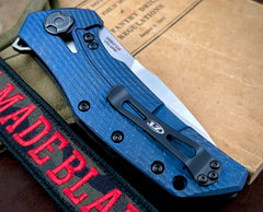 ZT0308CF Blue Anodized Ti Factory Special Series Satin Ground M390 Blade, Carbon Fiber Scale - USA MB