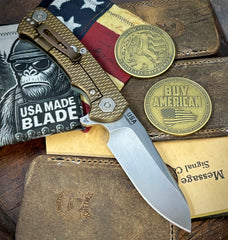 Project X Sheepsfoot Black G10 Bronze Ti with Stonewashed Magnacut Blade