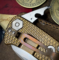 Project X Sheepsfoot Black G10 Bronze Ti with Stonewashed Magnacut Blade