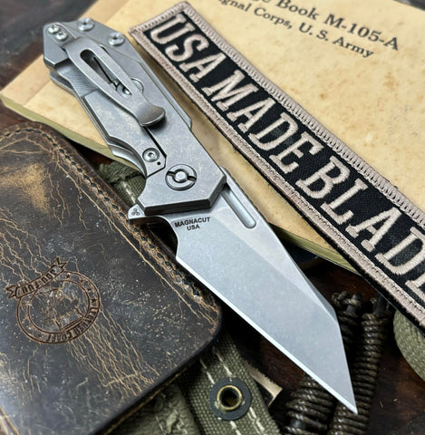 Wharnie Hinderer Half Track Gen 2 FDE G10 Stonewashed Ti Magnacut