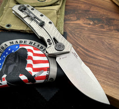Zero Tolerance Knives ZT0308 with Black Canvas Micarta LMF Scale - USA MB