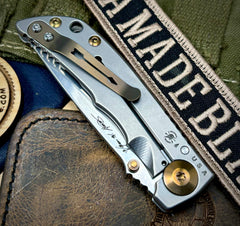 Spartan Harsey Folder 3.25 Stonewashed Magnacut Blade with Bronze Anodized Hardware