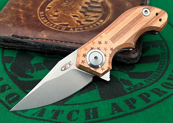 Stars and Stripes ZT0022CU FSS Copper Handle with Ti Frame Lock