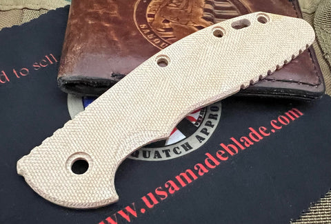 Smooth Natural Micarta Scale for Hinderer XM-24 - USA MB