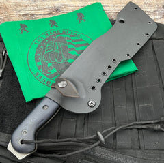 T.M. Hunt M18 #519 with Dark Blue Micarta and Black Kydex Sheath - USA MB