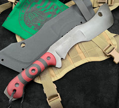 T.M. Hunt M18 #543 with Red and Black Bullseye Pattern Micarta and Black Kydex Sheath - USA MB