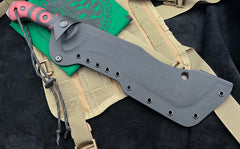 T.M. Hunt M18 #543 with Red and Black Bullseye Pattern Micarta and Black Kydex Sheath - USA MB