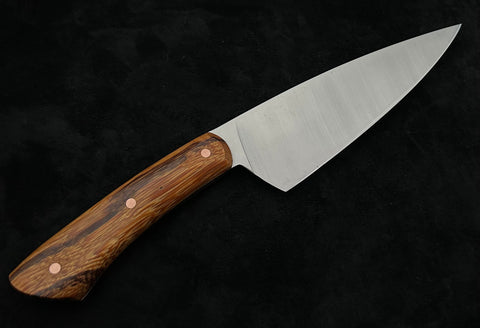 Nicholas Nichols 6" Chef Knife with Marblewood Handles, Copper Pins and Nitro-V - USA MB