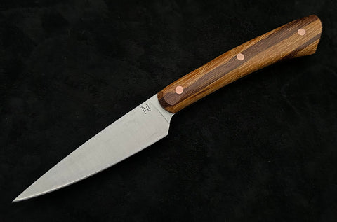 Nicholas Nichols Large Paring Knife with Marblewood Handles, Copper Pins and Nitro-V - USA MB