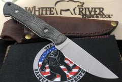 White River Small Game Black Burlap Micarta Handle - USA Made Blade