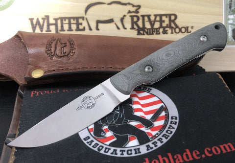 White River Small Game Black and OD Linen Micarta Handle - USA Made Blade